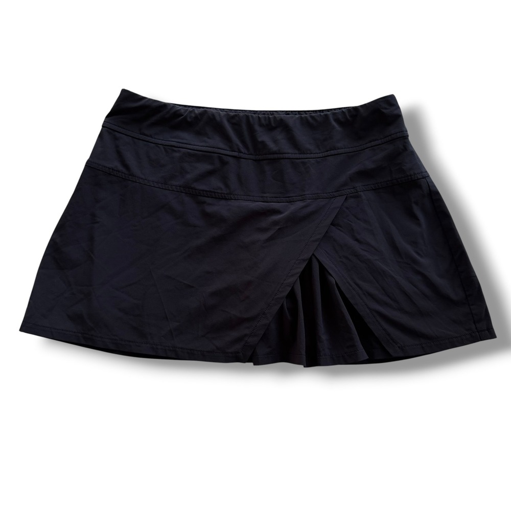 Athleta Womens M Black Built-in Shorts Sneaky Pleats Skort 228632-00 Golf Tennis